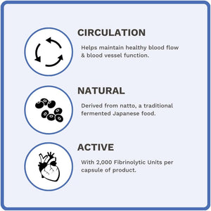 Nattokinase | 2000 FU from Japanese Natto | for Cardiovascular and Circulatory Support | 120 Softgel