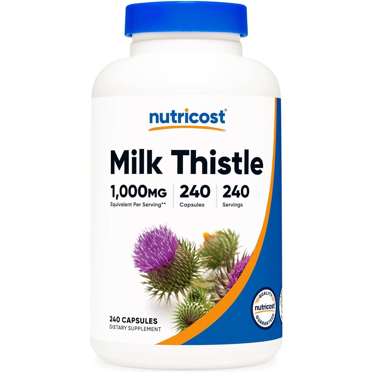 Nutricost Milk Thistle 1,000Mg Equivalent, 240 Capsules - 250Mg of 4:1 Extract