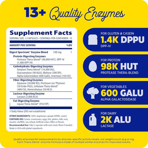 Enzymedica Digest Spectrum, Digestive Enzymes for Multiple Food Intolerances, 30 Count