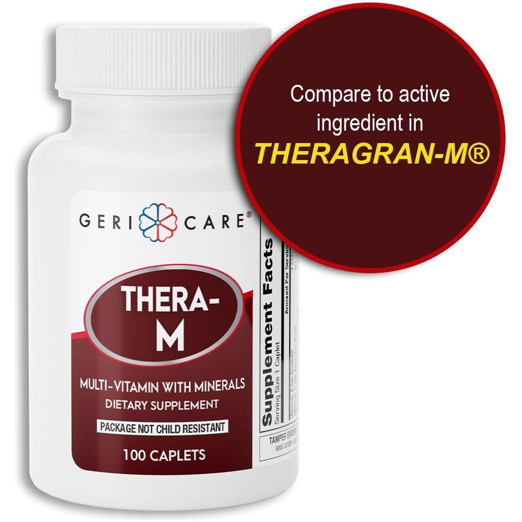 Gericare Thera High Potency Multivitamin with Mineral Caplets, Nutritional Supplement, 100 Count