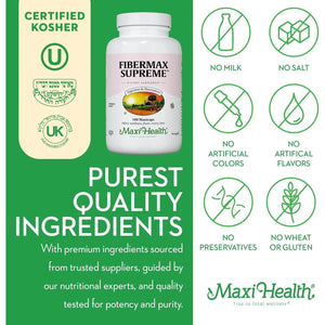 Maxi Health Maxi Fiber Kosher Daily Supplement 1500 Mg Fiber Capsules 180 Count