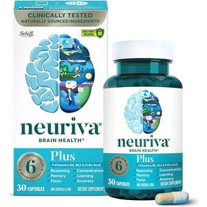 NEURIVA plus Brain Supplement for Memory and Focus Clinically Tested Nootropics 30 Capsules
