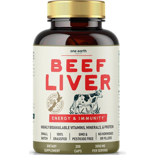 Beef Liver Capsules. 100% Grass Fed New Zealand Beef Liver 200 Capsules (3,000Mg Serving) - Suppviv