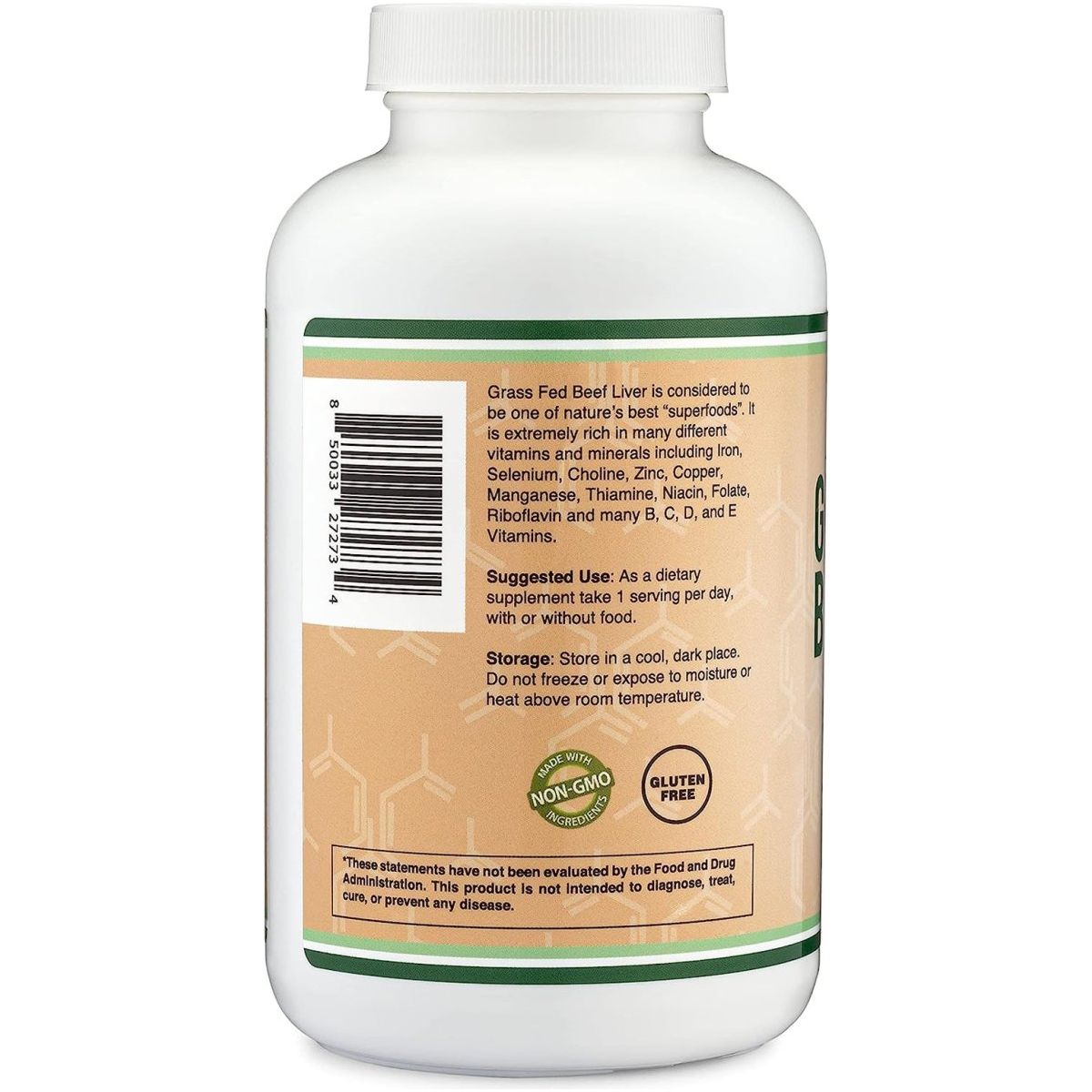 Beef Liver Capsules 1000Mg of Grass Fed 180 Capsules - Suppviv