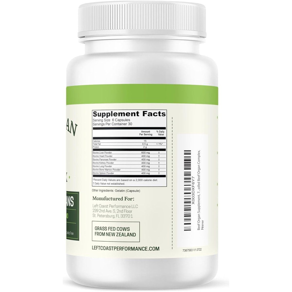 Beef Organ Supplement Grass Fed - 7 Beef Organs Complex from New Zealand - Suppviv