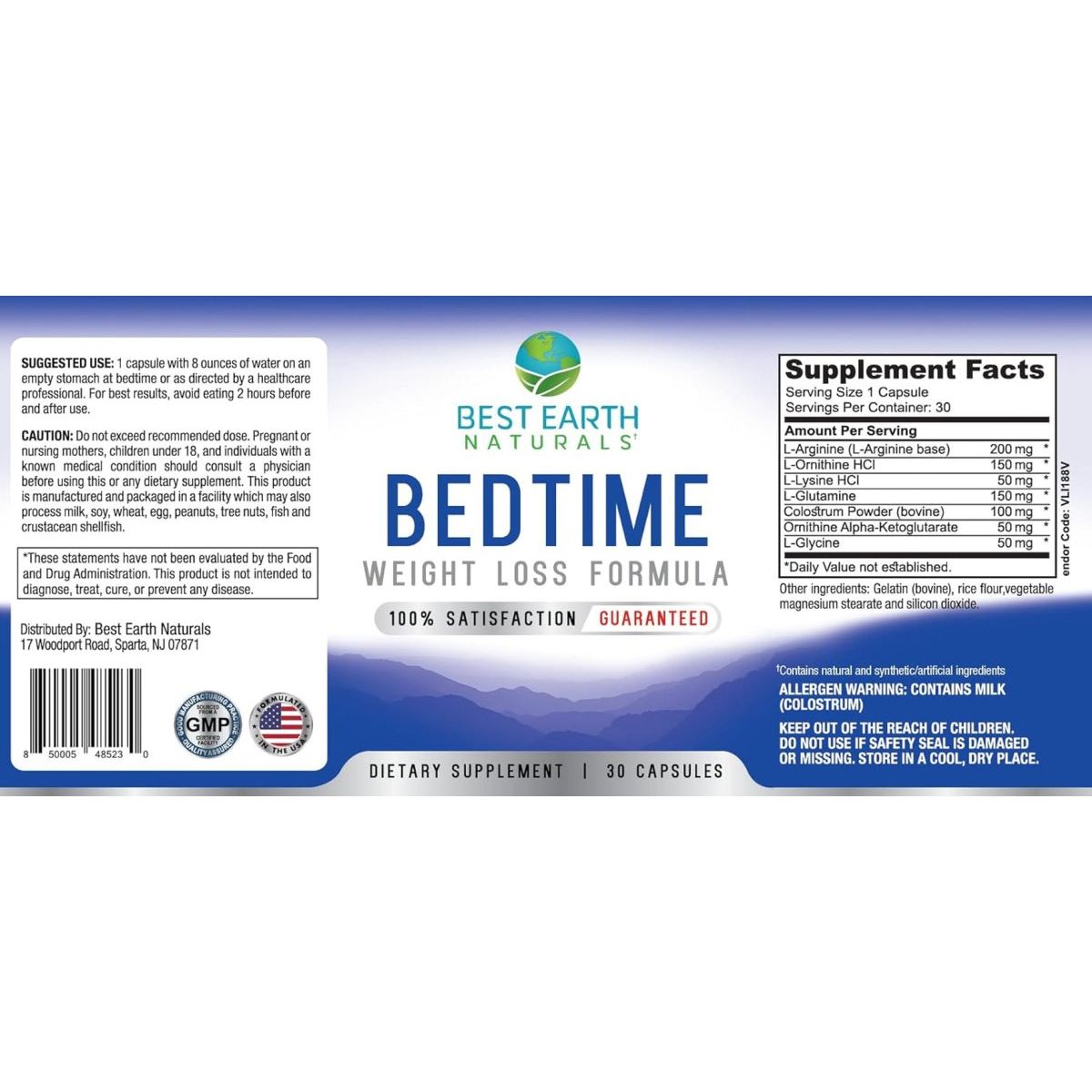 Best Earth Naturals Bedtime Weight Loss Supplement - 30 Day Supply - Suppviv