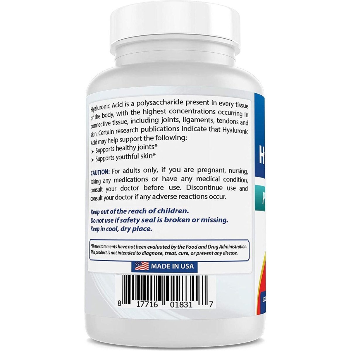 Best Naturals Hyaluronic Acid 200 Mg 120 Tablets (Non - Gmo, Gluten Free) - Suppviv