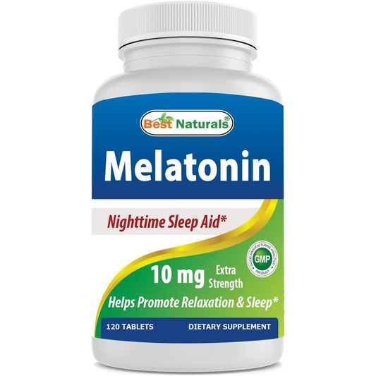 Best Naturals Melatonin 10Mg - Helps Promote Relaxation & Sleep (120 Count) - Suppviv
