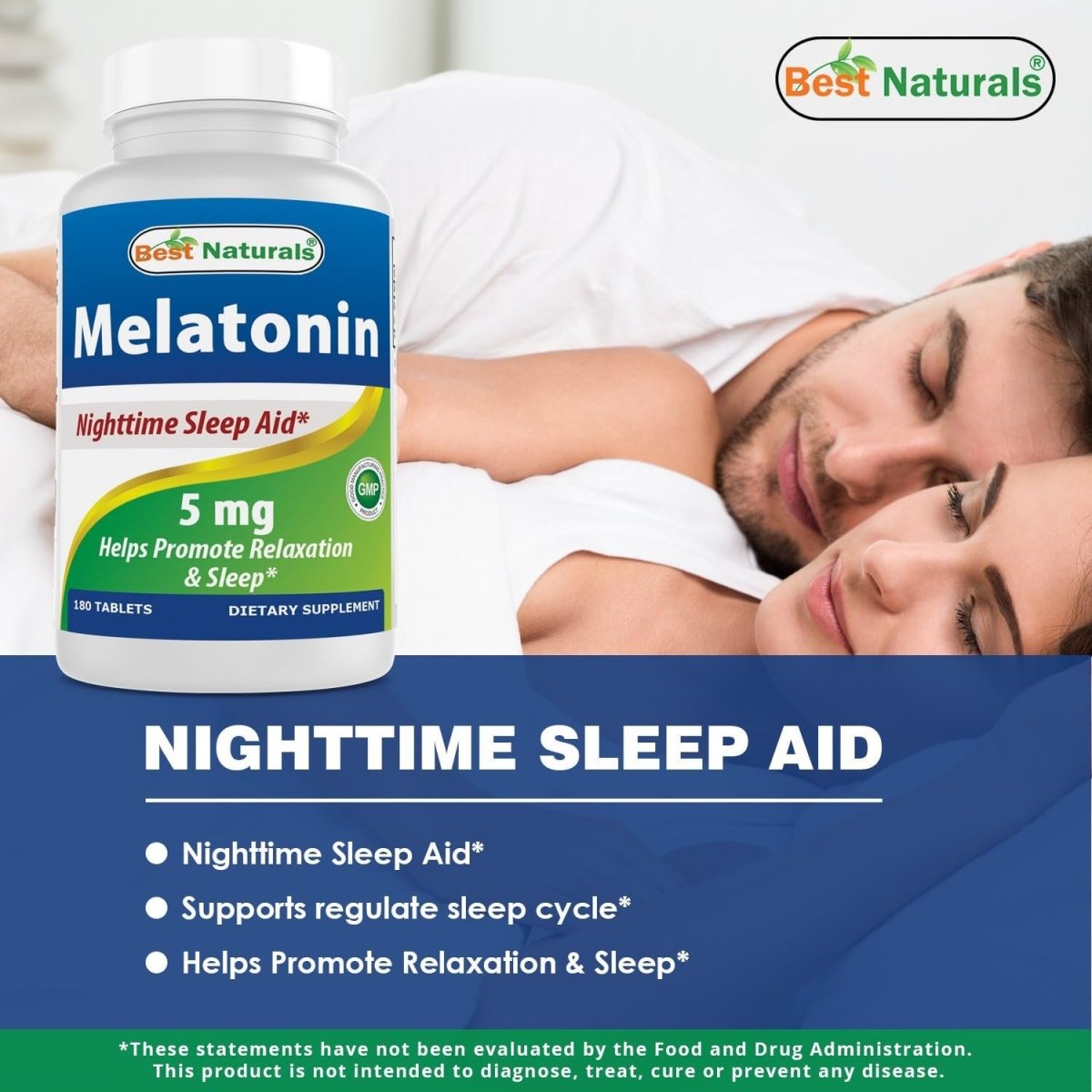 Best Naturals Melatonin 5 Mg 180 Tablets - Suppviv