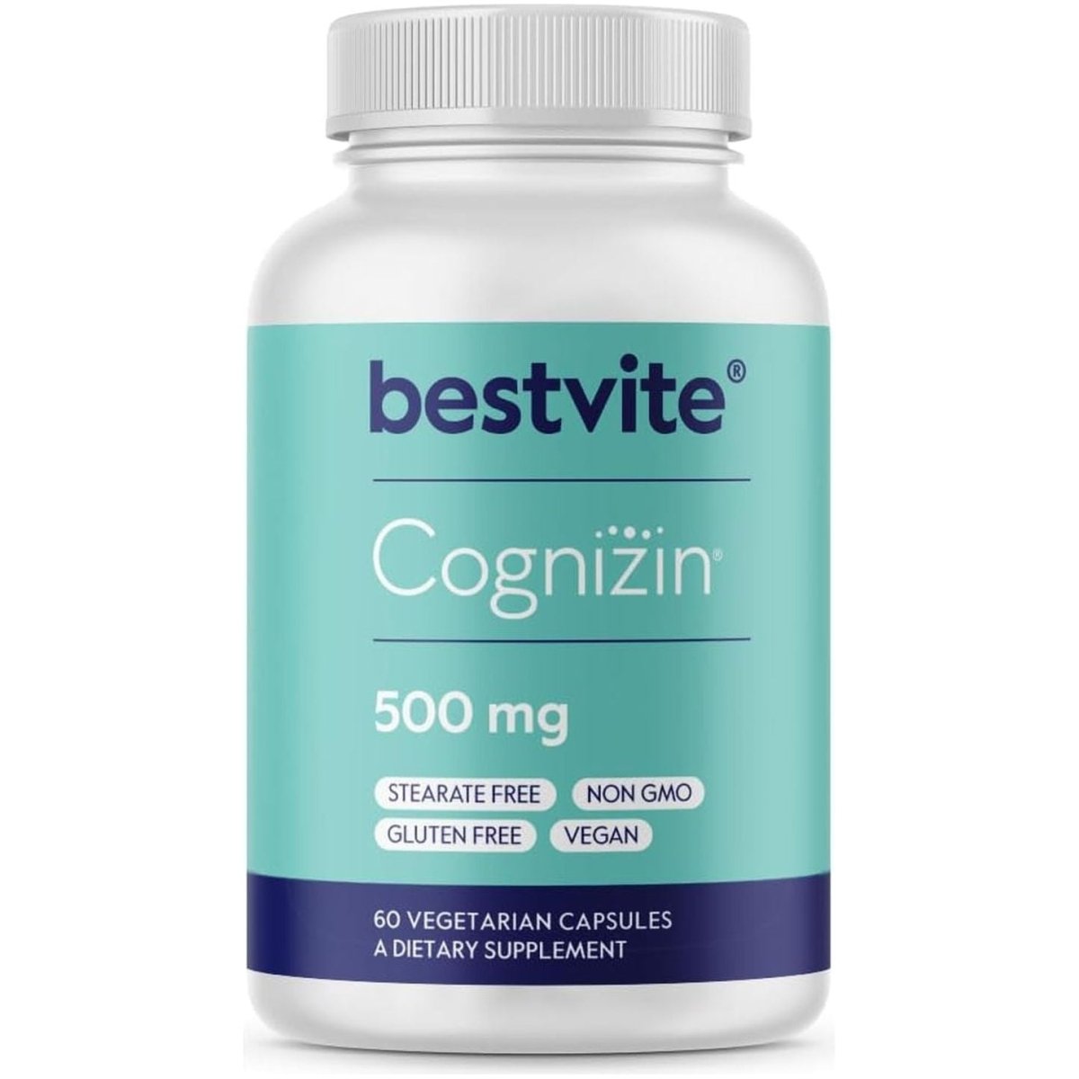BESTVITE Cognizin 500Mg (60 Vegetarian Capsules) - Brain Supplements for Memory and Focus - Suppviv