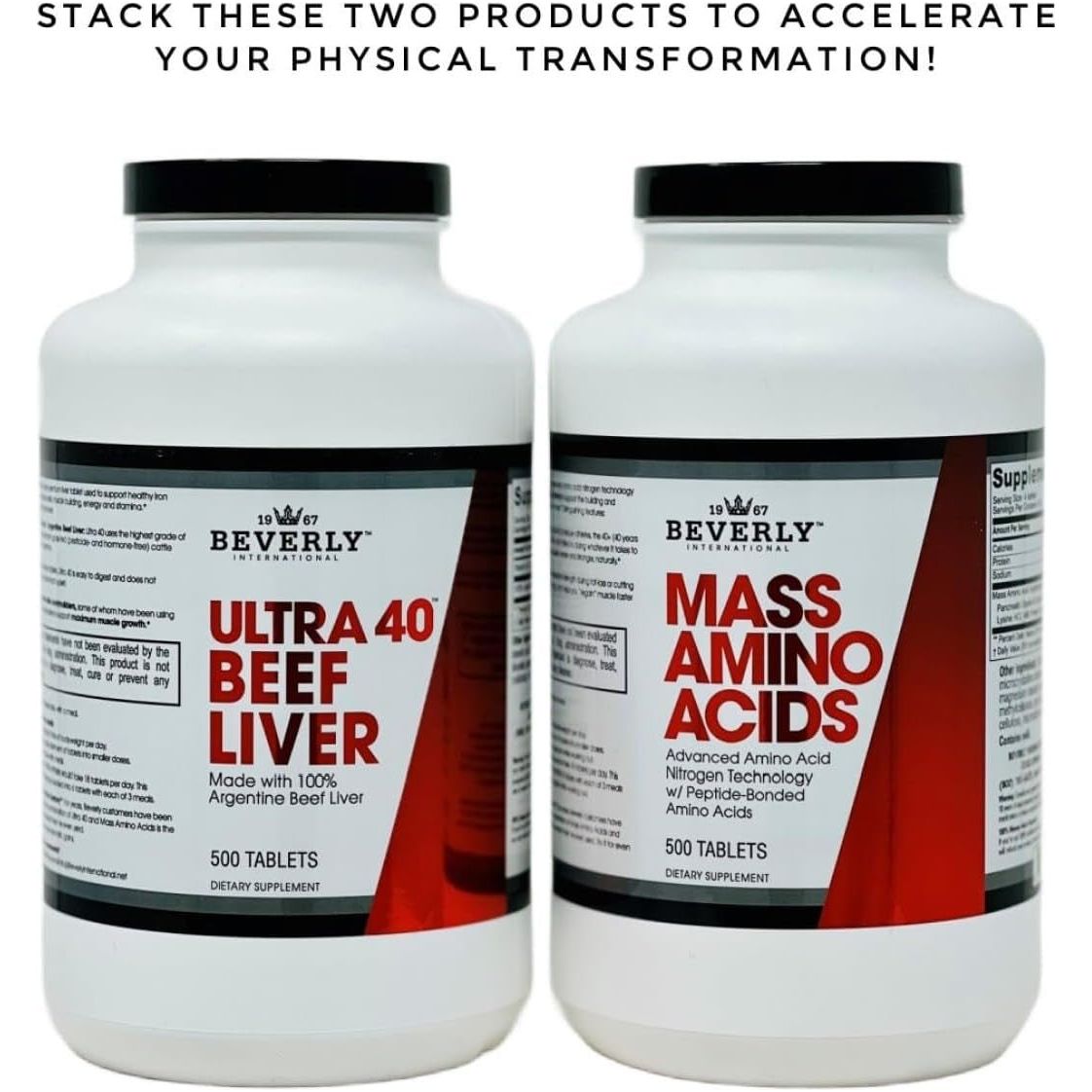 Beverly International Ultra 40 Grass Fed Desiccated Beef Liver, 500 Tab. - Suppviv