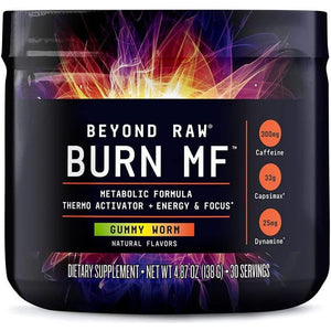 BEYOND RAW Burn MF | Metabolic Formula & Thermo Activator | Gummy Worm | 30 Servings - Suppviv