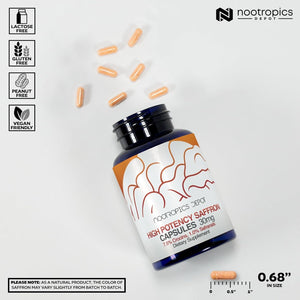 Nootropics Depot High Potency Saffron Extract Capsules | 30Mg | Crocus Sativus | 60 Count