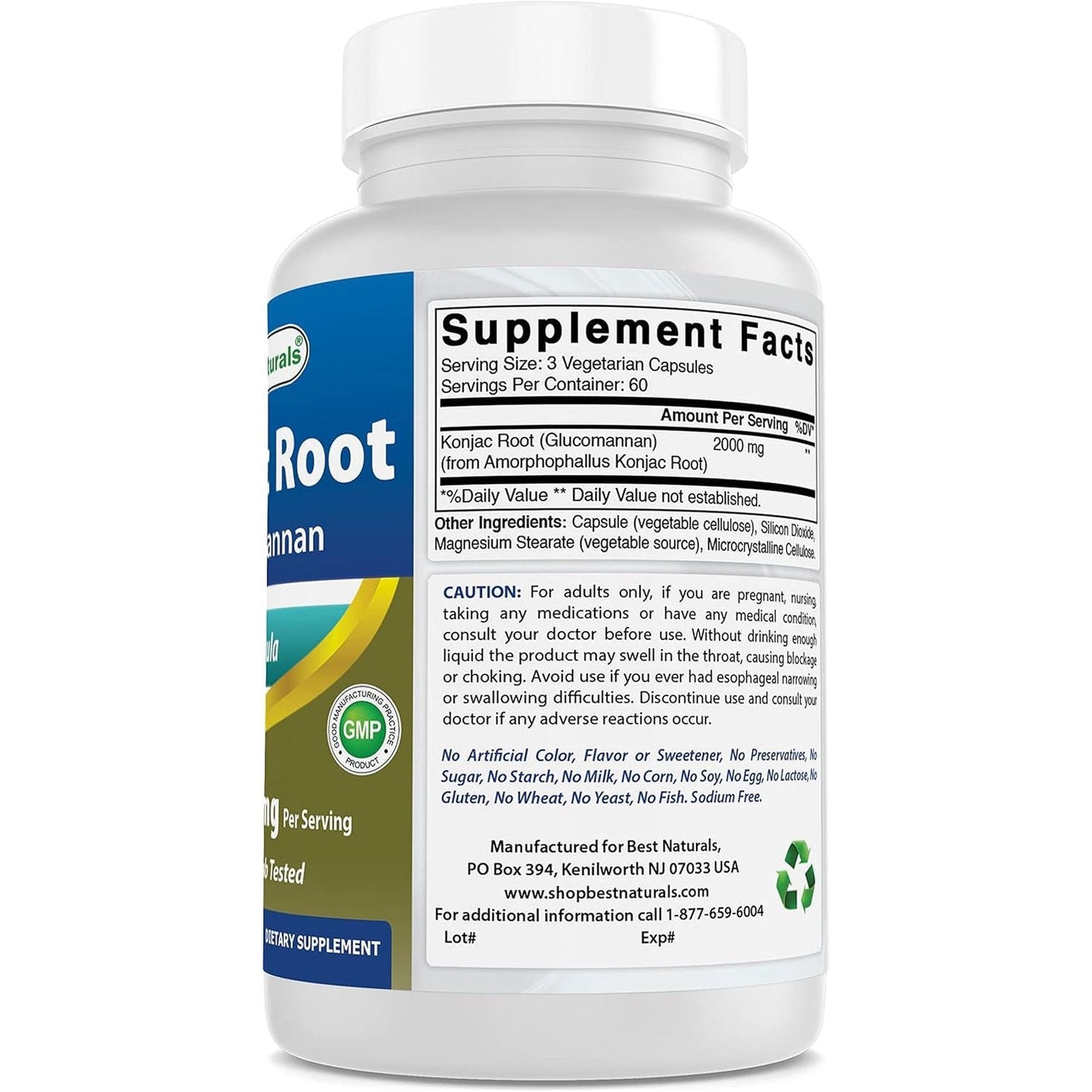 Best Naturals Konjac Root 2000Mg, 180 Count