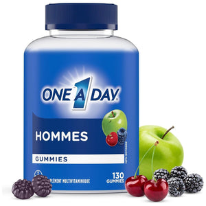 One a Day Men'S Multivitamin Gummies - Daily Gummy Vitamins for Men with Vitamin A, C, D, Zinc for Immune and Bone Health, Biotin for Energy Metabolism, Vitamin E, Selenium Antioxidants, 130 Gummies