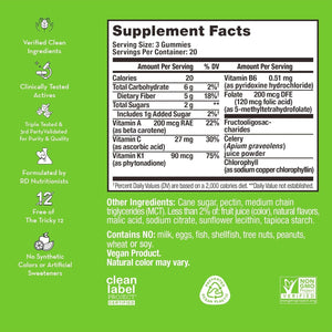 HUM Celery Juice Fiber Gummies the First Prebiotic Celery Juice Gummy, Supports Detoxification (60-Count)