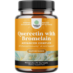 Pure Quercetin with Bromelain Supplement for Immunity - 90 Count