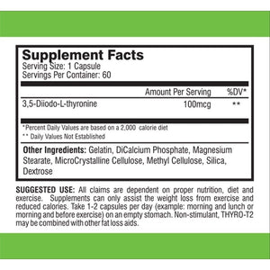 Biocor Nutrition Thyro - T2 Thyroid Hormone Fat Burner Supplement 60 Capsules - Suppviv
