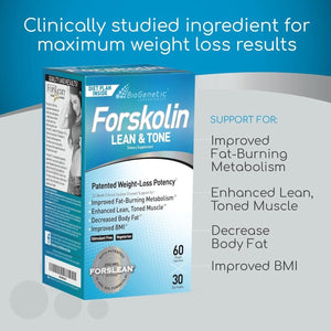 Biogenetic Labs Forskolin Lean & Tone - Weight Loss Pills 60 Capsules - Suppviv
