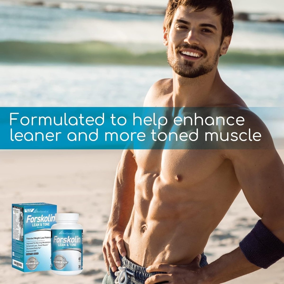 Biogenetic Labs Forskolin Lean & Tone - Weight Loss Pills 60 Capsules - Suppviv