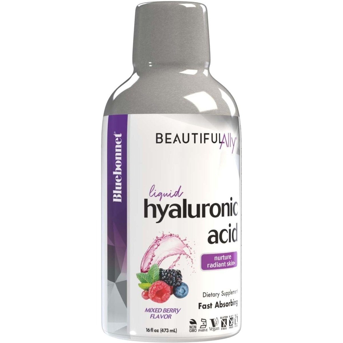 Bluebonnet Nutrition Beautiful Ally Liquid Hyaluronic Acid, Nurture Radiant Skin*, 16 Fl Oz, 32 Servings - Suppviv