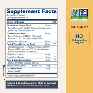 Renew Life Digestive Duo Probiotic and Enzymes Vegetarian Capsules To Promote Digestive Health - 30 Count