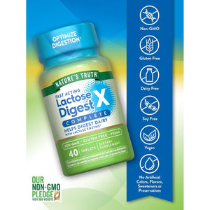 Nature'S Truth Lactose Digest Tablets with Lactase Enzyme 40 Pills
