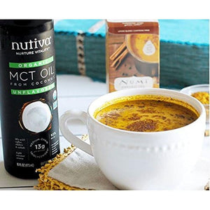 Nutiva Organic MCT Oil, 1 Gallon, Unflavored for Coffee, 14G of C8 & C10 per Serving
