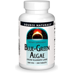 Source Naturals Blue Green Algae from Klamath Lake - Algae Superfood Supplement, 500 Mg - 200 Tablets