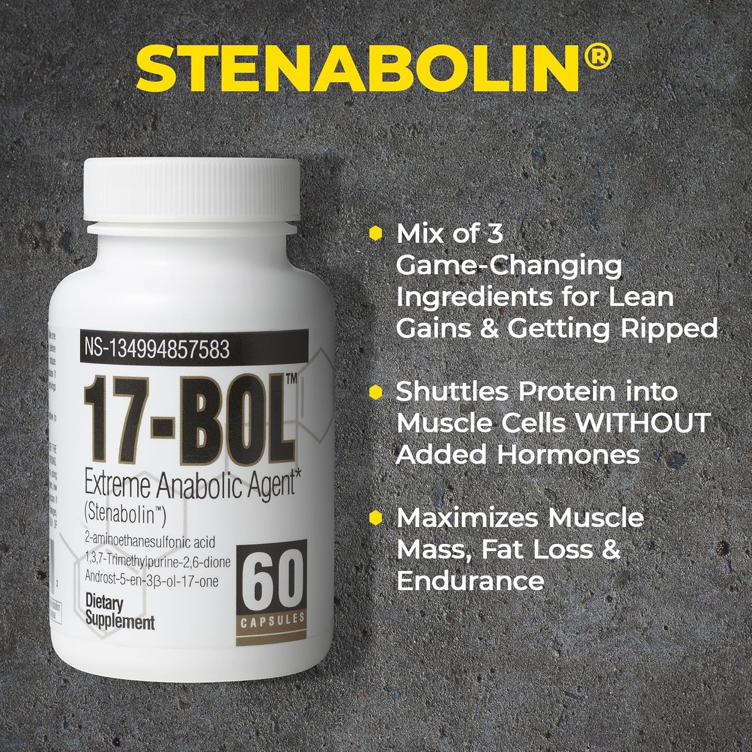 Avry Labs Extreme Anabolic Supplement – Pre-Workout Dietary Supplement, Lean Muscle Builder & Fat Burner 60 Capsules