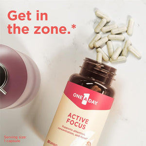 One a Day Brain Supplement for Memory and Focus Support 30 Capsules