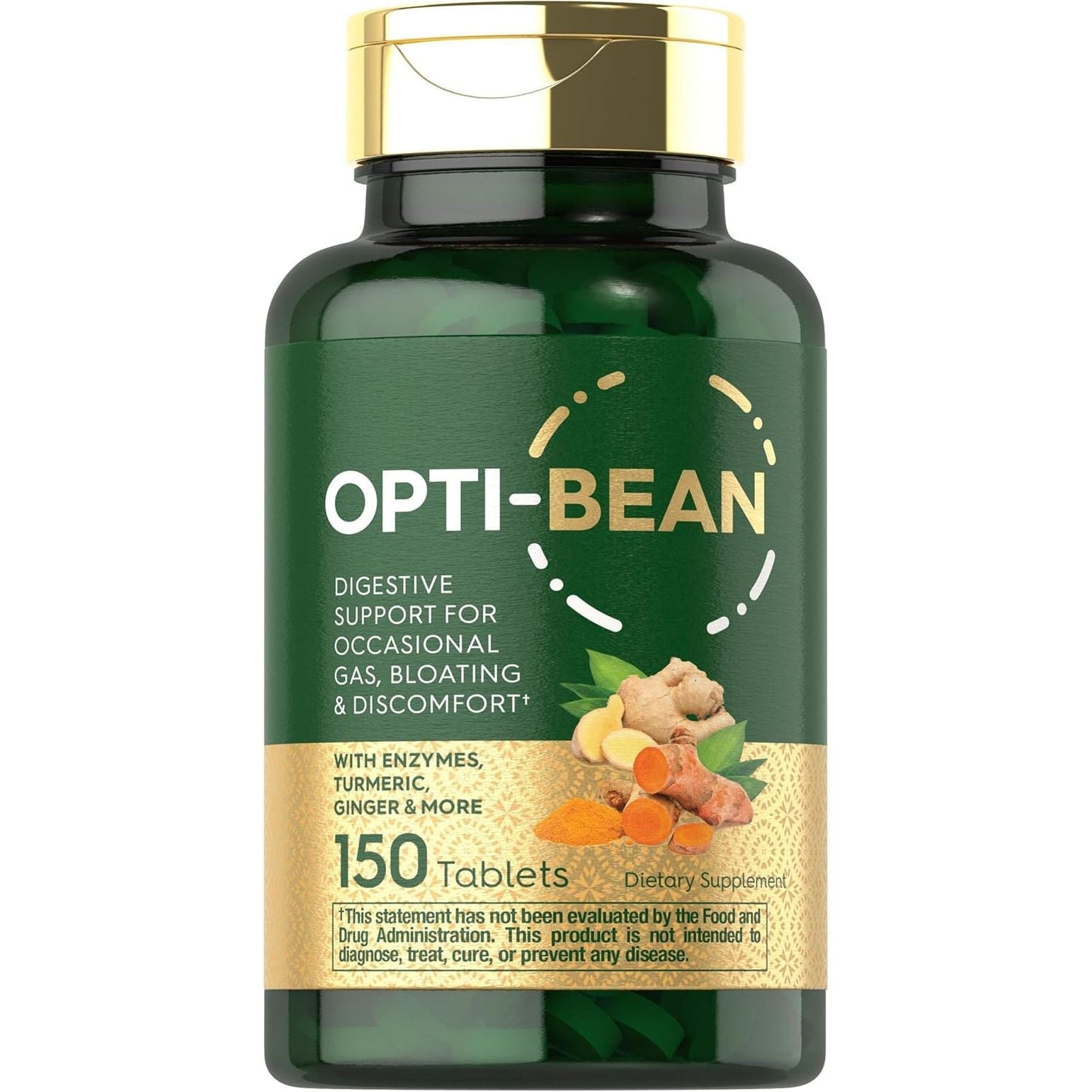 Carlyle Opti-Bean | Digestive Support | Gas, Bloating & Discomfort Enzyme Blend 150 Tablets
