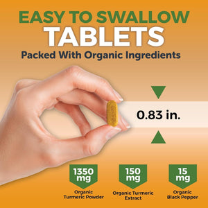 Organic Turmeric Supplement 1500 Mg - Turmeric Pills for Joint Support and Cellular Defense