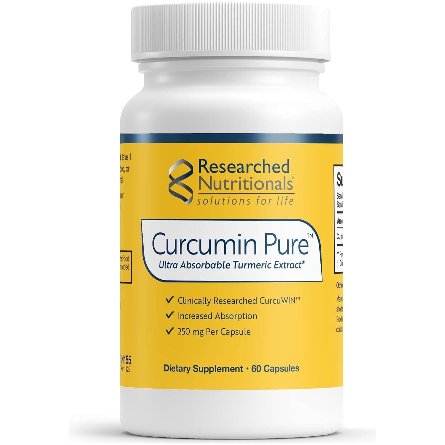 Researched Nutritionals Curcumin Pure - Clinically Researched Curcumin Extract (60 Capsules)