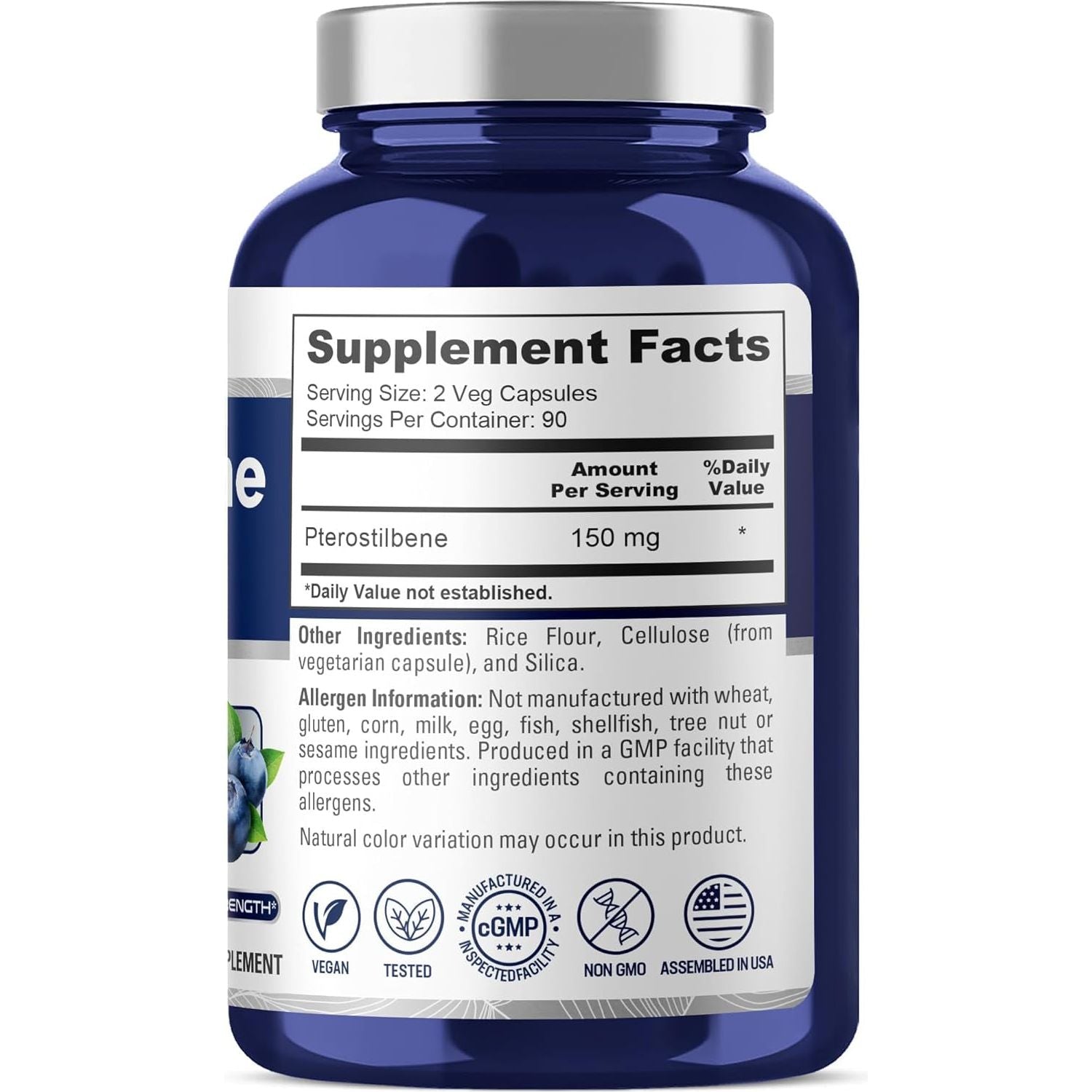 Nusapure Pterostilbene 150Mg 180 Veggie Caps (Non-Gmo, Vegan)