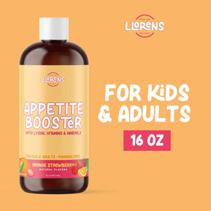 Appetite Booster Weight Gainer for Kids, 16 Fl Oz, Natural Orange Strawberry by Llorens Wellness
