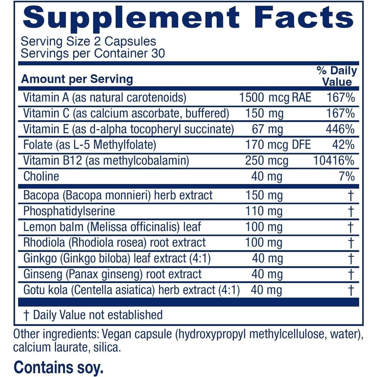 Vitanica Mindblend, Brain Support, Vegan, 60 Capsules