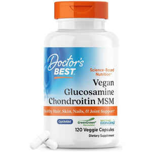 Doctor'S Best Vegan Glucosamine Chondroitin MSM, Joint Health, Hair, Skin & Nails, Capsule,120 Count