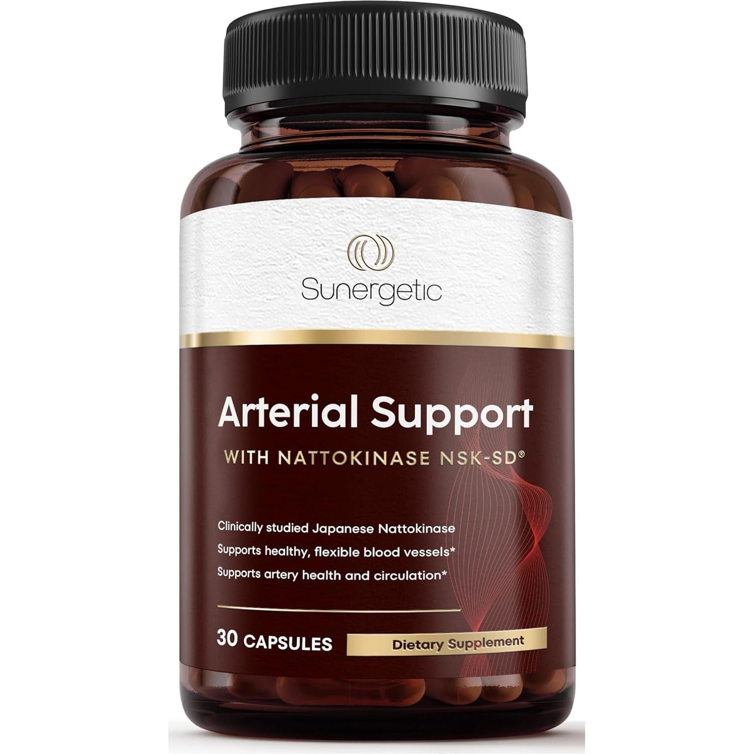 Sunergetic Premium Nattokinase Supplement for Arterial Support 2000 FU - 100Mg 30 Capsules