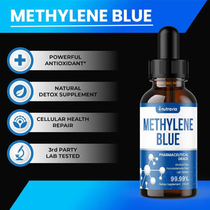 Methylene Blue Pharmaceutical Grade - Brain Supplement, Cleanse and Detox Blue Methylene (60Ml) - Lab Tested - USA Made