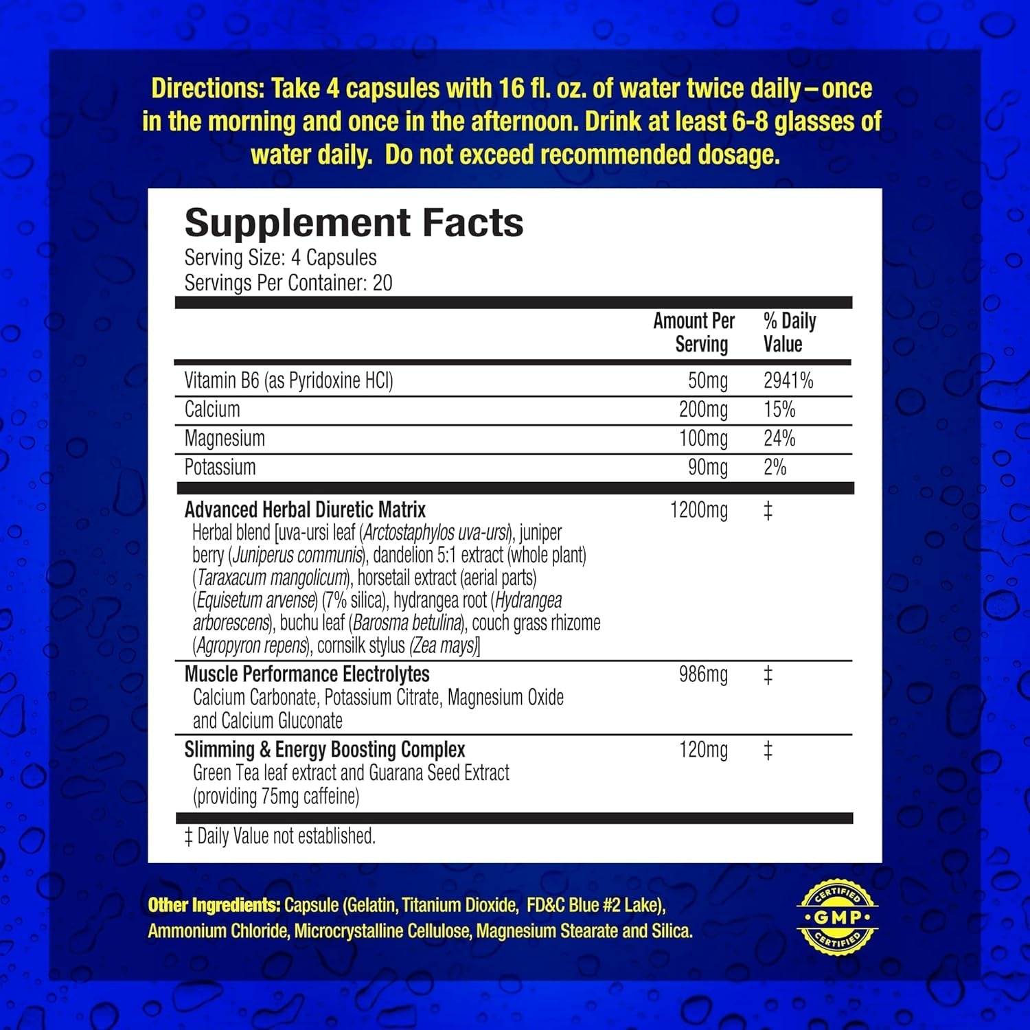 Maximum Human Performance Xpel Maximum Strength Diuretic Water Pills 80 Capsules