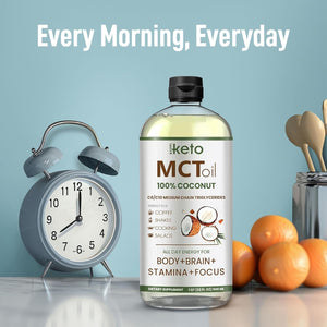 Keppi Keto MCT Oil - Flavorless C8 and C10, Non-Gmo, Certified Gluten-Free, Palm Oil Free, Vegan, Kosher, Halal, 32 Oz Coconut Oil