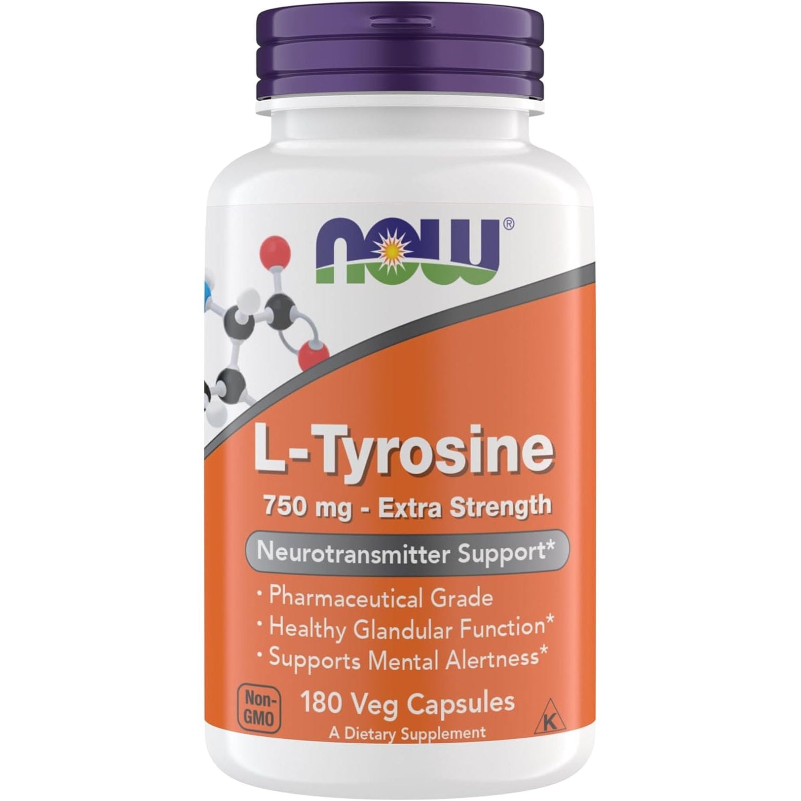 Now Supplements - L-Tyrosine Supplement, 750Mg for Neurotransmitter Support & Mental Alertness 180 Capsules