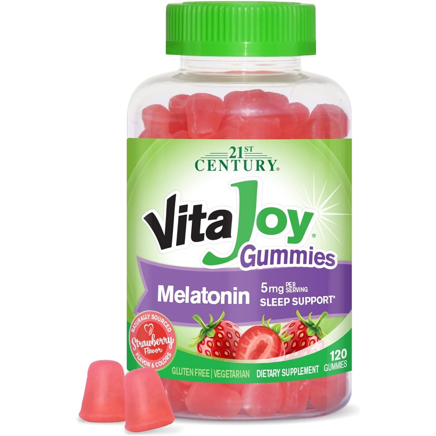 21St Century Vitajoy Melatonin Gummies, Multi, Strawberry, 120 Count