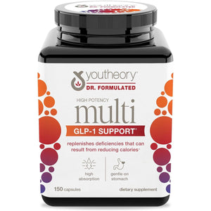 Youtheory High Potency Multi GLP-1 Support - for Immune Support & Bone Health - 150 Vegetarian Capsules