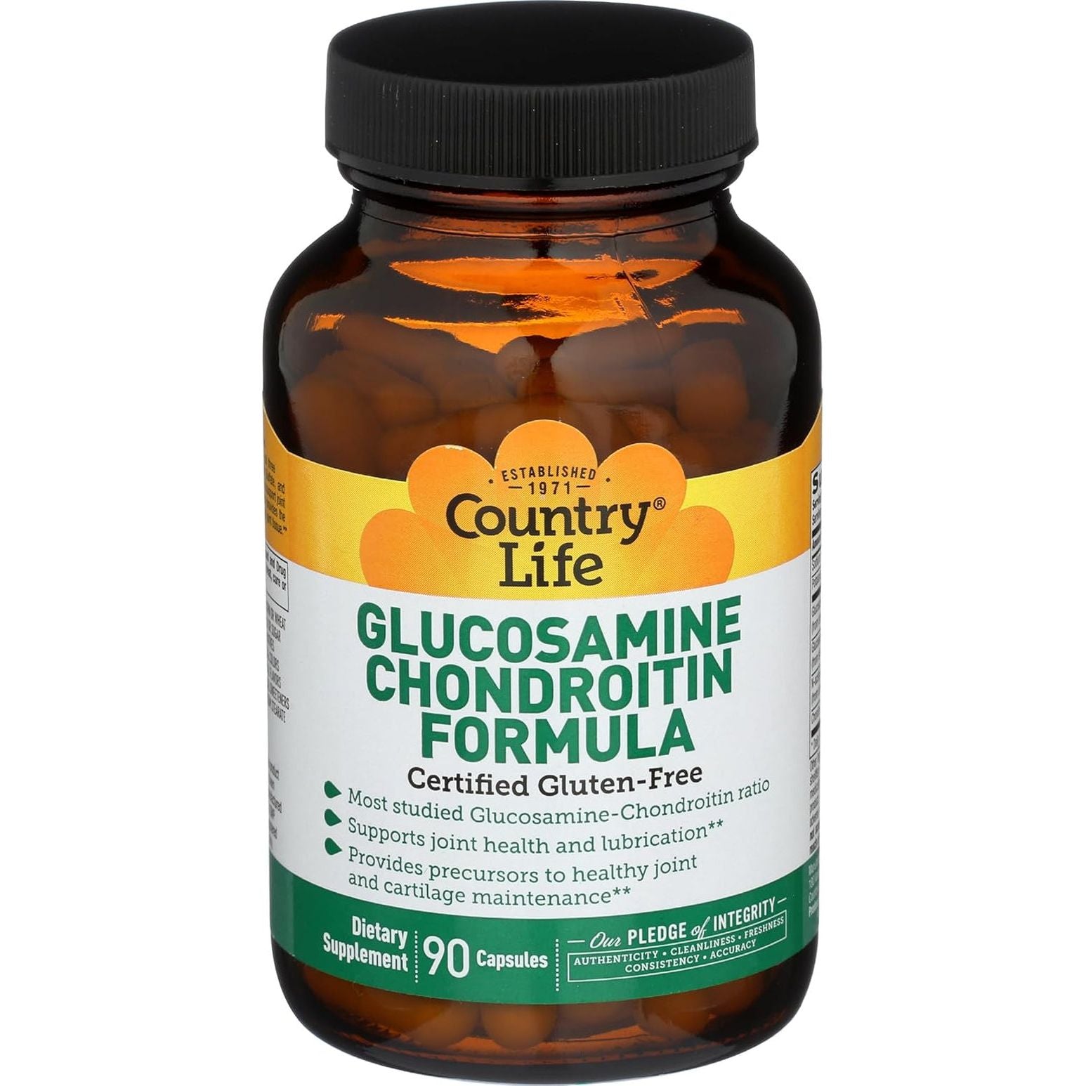 Country Life Glucosamine Chondroitin 1500Mg/1200Mg - Supports Joint Health & Lubrication - 90 Capsules