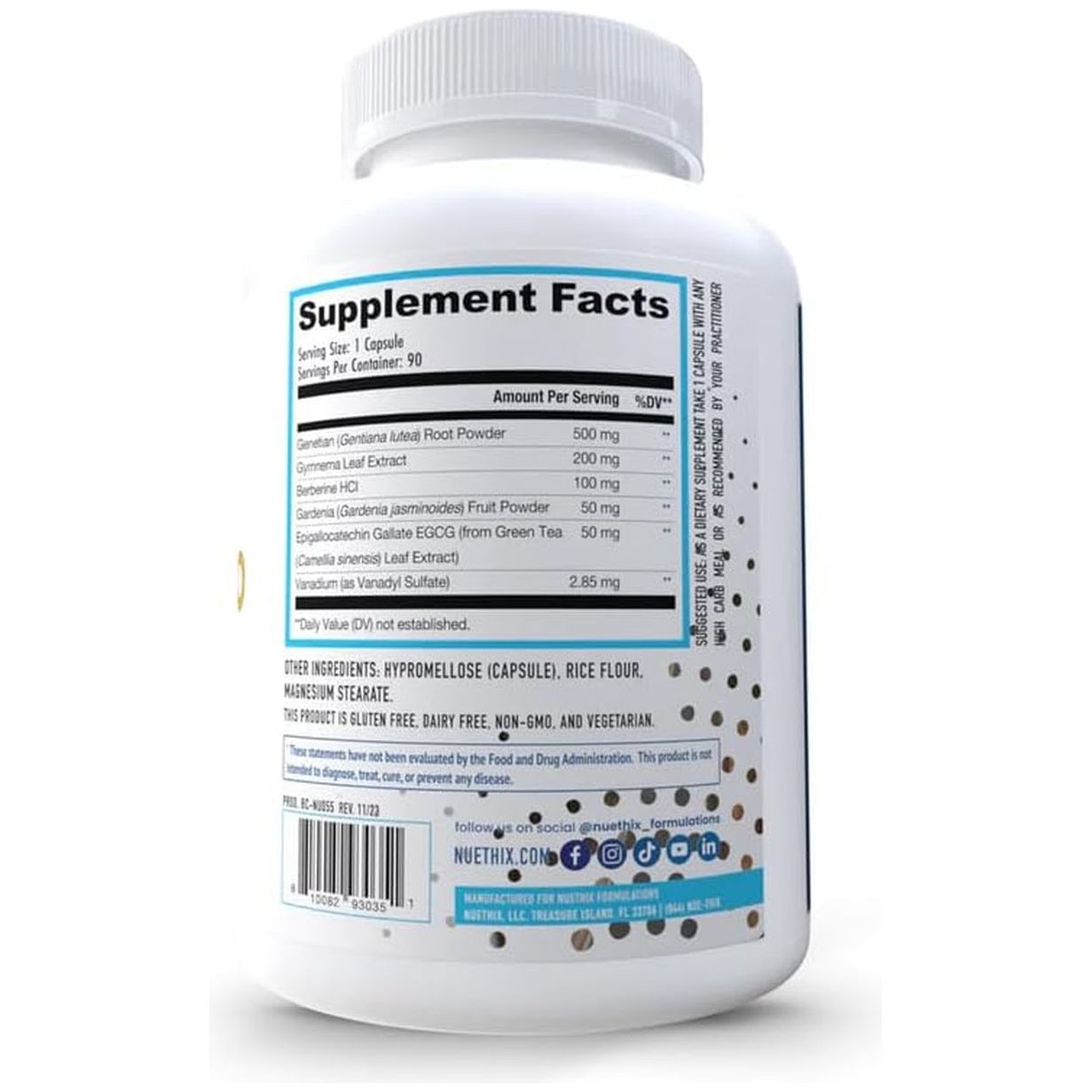 Nuethix Formulations GDA-MAX PRO, Double Berbine HCL Supplement, 90 Count