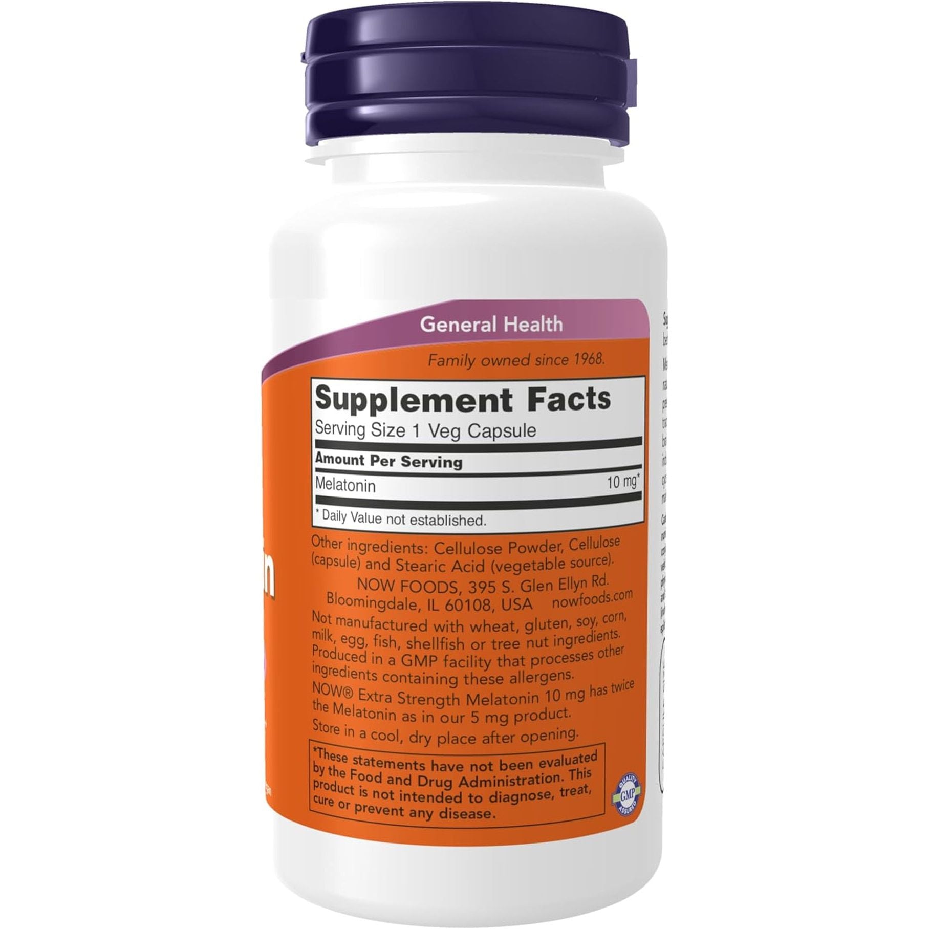 NOW Foods Supplements Melatonin Extra Strength 10 Mg 100 Capsules
