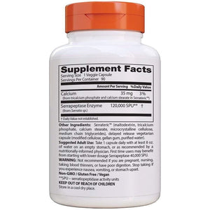 Doctor'S Best High Potency Serrapeptase, Supports Healthy Sinuses and a Healthy Immune System,120,000 SPU, 90 Count