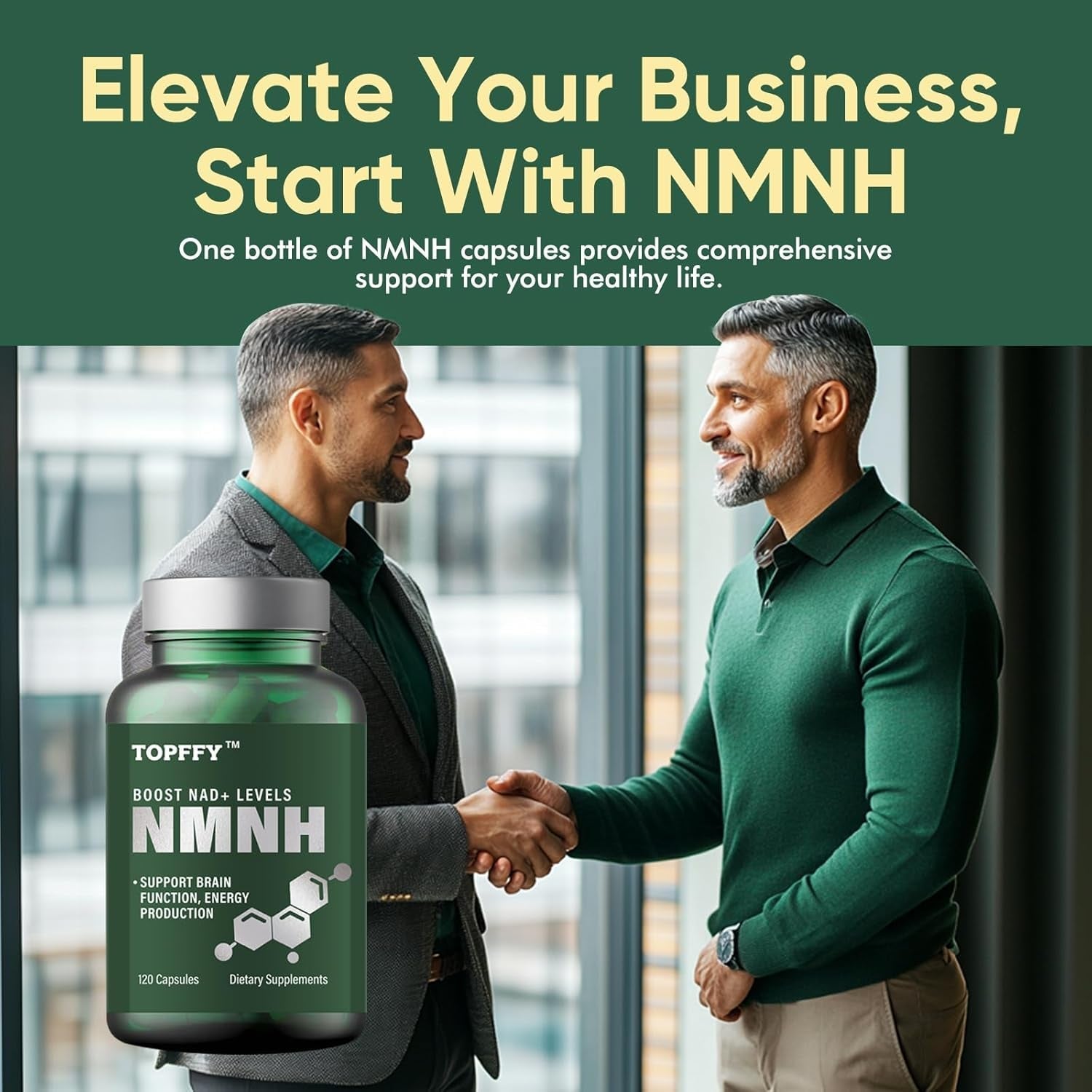 NMN Supplement Alternative-Nmnh 500Mg- for Boost NAD+ Levels, Anti-Aging, Energy and Concentration, 120 Capsules